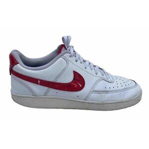 Nike Court Vision Low Mens Size 11 Low Swoosh Sneakers White Red Dm7588-100